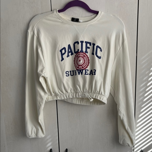 PacSun Tops - PacSun Cream Cropped Sweatshirt